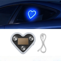 Lumière d'ambiance LED néon en forme de cœur à énergie solaire, lumière romantique à allumage/extinction automatique pour la Saint-Valentin, décoration de voiture