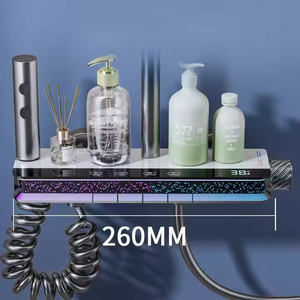 Pantalla digital LED Sistema <span class=keywords><strong>mezclador</strong></span> de <span class=keywords><strong>ducha</strong></span> de piano montado en la pared Nuevo diseño Latón Iluminación ambiental Lluvia Apartamento Suave - Product Image 3