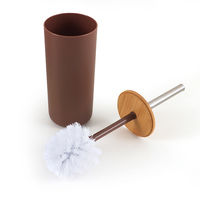 Ensemble de salle de bain en bambou et plastique écologique, brosse WC, accessoires de toilette, ensemble d'accessoires de salle de bain modernes