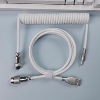 Câble de clavier enroulé USB C personnalisé détachable en métal aviateur veste en nylon câble TPU clavier personnalisé de jeu mécanique Android