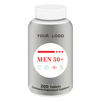 Multivitamines Argentées pour Hommes 50+ Vitamines B Zinc Vitamine D3 - 200 Comprimés pour la Mémoire et la Cognition pour Adultes, Enfants et Amis