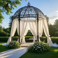QUYANG Décoration de bâtiments sur mesure Piliers en fonte de style design moderne Pavillons Gazebos en métal noir
