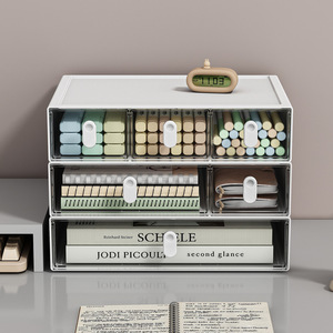 Almacenamiento de maquillaje desmontable, suministros de papelería de oficina, organizador de escritorio para oficina, escuela, cajón de escritorio de plástico, caja de almacenamiento - Product Image 2