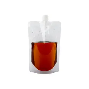 음료 주스 과일을 위한 관례에 의하여 인쇄되는 투명한 주둥이 주머니 액체 포장 부대