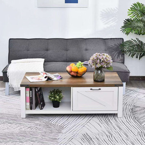 Mẫu miễn phí hiện đại khách trung tâm Salon Centro Bàn cà phê gỗ sồi cuối bàn trà trắng Óc Chó phong cách Bắc Âu Bàn cà phê - Product Image 3