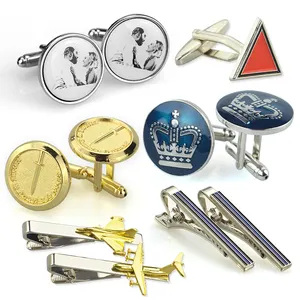 Newest Men's Blank Shirt Engraved Logo Tie Clips Custom Logo Cufflink Button Cover Metal Cufflinks For Men Luxury