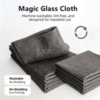 Chiffon de nettoyage magique en microfibre réutilisable, sans peluches, pour vitres automobiles, miroirs domestiques