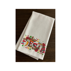 ผ้าเช็ดตัวในครัวสีขาวปักลายผ้าฝ้าย100% ทนทานย่อยสลายได้ผ้าที่สามารถซักได้น้ำหนักเบาเหมาะสำหรับครอบครัวและบ้าน - Product Image 6