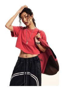 N906 Vente en gros T-shirts courts pour femmes, 100% Coton, coupe ample, imprimé logo, délavé à l'acide, sexy, collection été - Product Image 2