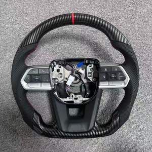 Volante de Fibra de Carbono Nuevo y Mejorado Compatible con <span class=keywords><strong>Toyota</strong></span> Land Cruiser <span class=keywords><strong>GR</strong></span> Prado LC250 Cruiser LC200 Hilux Fortuner - Product Image 1