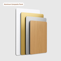 Panneau composite en aluminium couleur or champagne ACP pour façade de magasin de luxe, revêtement mural commercial