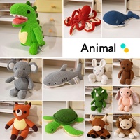 Jouets en peluche personnalisés en coton PP, animaux tricotés (baleine, éléphant, lion, renard, dinosaure), jouets apaisants pour bébés, rembourrage, cadeaux d'anniversaire pour enfants, vente en gros