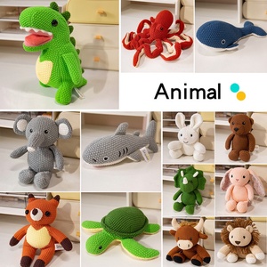 Jouets en peluche personnalisés en coton PP, animaux tricotés (baleine, éléphant, lion, renard, <span class=keywords><strong>dinosaure</strong></span>), jouets apaisants pour bébés, rembourrage, cadeaux d'anniversaire pour enfants, vente en gros - Product Image 4