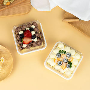 Quảng trường cao rõ ràng minh bạch Pet nhựa bánh <span class=keywords><strong>container</strong></span> số lượng lớn tráng miệng bao bì rõ ràng nhựa bánh hộp cho thực phẩm sử dụng - Product Image 4