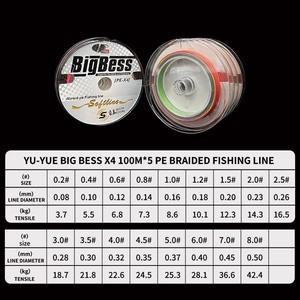 YU-YUE BigBess Ligne de pêche flottante haute résistance 4 brins 100m*10 PE <span class=keywords><strong>pour</strong></span> eau salée et douce, rivière, lac, ruisseau et <span class=keywords><strong>truite</strong></span> - Product Image 2