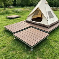 Système de terrasse modulaire WPC facile à installer avec base en acier galvanisé, résistant à l'humidité, pour l'aménagement extérieur de la maison et du jardin