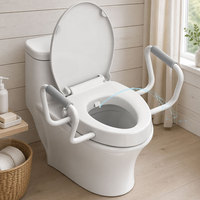 Siège de toilette surélevé moderne avec poignées, bidet allongé non électrique, 400 lb, en PP, pour personnes âgées, bidets électroniques de salle de bain