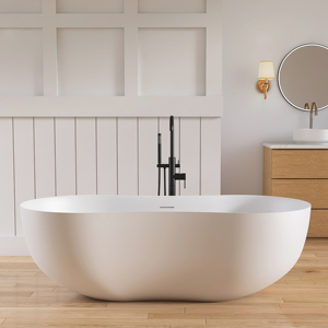 Bañera Maydon de 1700 mm, Bañera de Resina Sólida para Villa, Bañera Moderna Independiente de Color Blanco Mate, Fabricante de Bañeras - Product Image 1