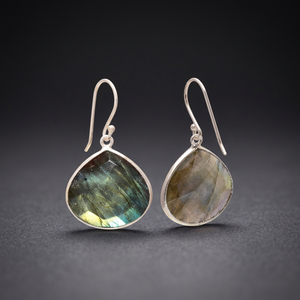Boucles d'oreilles pendantes en argent sterling faites à la main, turquoise, tendance, mode - Product Image 3