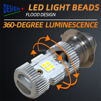 JIACHI Ampoule de phare de moto T19 LED DC 12V Bombillas LED H4 BA20D P15D 4LEDs Chip 10000lm 6000K 20W Ampoules