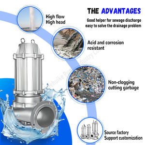 Pompe submersible Dehuike pour eaux usées et déchets, résistante aux acides et aux alcalis, avec assurance qualité de 2 ans, pour eaux usées à grand débit - Product Image 3