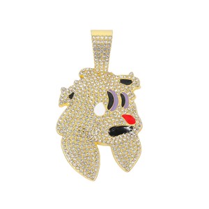 Collana con Catena Cubana Stile Europeo-Americano di Alta Gamma con Farfalla in Pietra Naturale, Gioielli Hip Hop Placcati Oro/Argento - Product Image 5