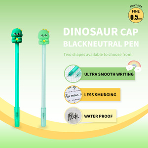 2-पैक 0.5 मिमी जेल पेन डायनासोर कैप डिजाइन, फफोले कार्ड पैक - Product Image 4