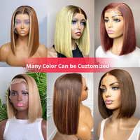 WXJ Venta al por Mayor Pelucas Bob de Encaje 2x6 Estilo Kim K de 12 Pulgadas Pelucas Vietnamitas Double Drawn Grado 11A Cabello 100% Humano Liso Recto