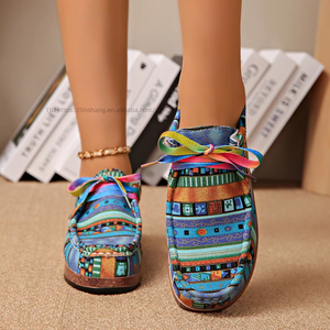 Zapatos de Lona Casuales con Graffiti, Talla Grande, Suela Plana, con Cordones Delanteros, Coloridos, para Mujer, Talla 43 - Product Image 4
