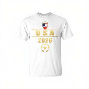 Camiseta de Fútbol USA 2026, Diseño Blanco y Dorado, Ropa para Fanáticos del Equipo USA 2026 - Product Image 2