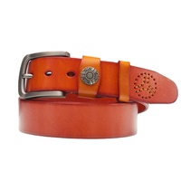 Ceinture pour homme Titancore, en cuir véritable monocouche durable, finition huilée, boucle en alliage solide, longueur réglable 4 cm, formelle