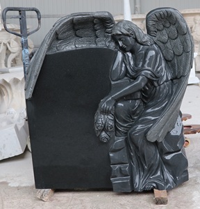 Pierre tombale <span class=keywords><strong>en</strong></span> granit, ange, cœur avec fleurs <span class=keywords><strong>pour</strong></span> <span class=keywords><strong>tombe</strong></span> - Product Image 3