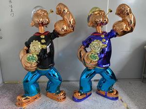 Chất Lượng Cao Tùy Chỉnh 4ft 5ft 150Cm <span class=keywords><strong>Popeye</strong></span> Điêu Khắc Sợi Thủy Tinh <span class=keywords><strong>Popeye</strong></span> Bức Tượng Nhựa Thủ Công Mạ Điện Mạ - Product Image 4