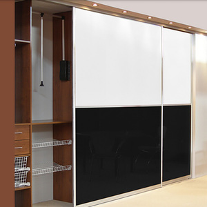 Armadio Moderno Personalizzato <span class=keywords><strong>a</strong></span> 6 Ante Scorrevoli con <span class=keywords><strong>Specchio</strong></span> e Pannelli in Legno per Camera da Letto con Chiusura Ammortizzata - Product Image 5