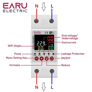 Interruptor Diferencial Inteligente Tuya <span class=keywords><strong>de</strong></span> 63A CA 230V con Medidor <span class=keywords><strong>de</strong></span> Energía kWh, Protecció<span class=keywords><strong>n</strong></span> Contra Sobretensió<span class=keywords><strong>n</strong></span>, Baja Tensió<span class=keywords><strong>n</strong></span> y Fugas a Tierra - Product Image 4