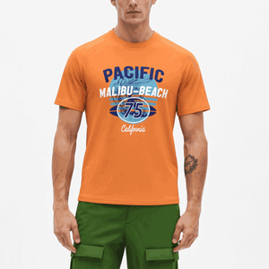 เสื้อยืดคอกลมแขนสั้นผู้ชาย ผ้าฝ้าย 100% จากโรงงานโดยตรง ขายส่งจำนวนมาก รับพิมพ์ลายดิจิตอล ปัก สกรีนโลโก้ แบรนด์ตามสั่ง สีพื้น - Product Image 4