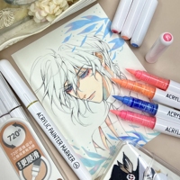 Nouveau M720-5 Languo Lot de 9 stylos marqueurs de dessin d'art acrylique à pointe de pinceau multicolore