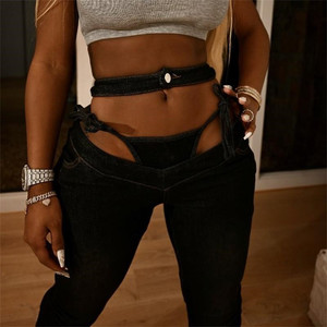 Trending Sexy Women Jean Bottom Black Low Rise Ladies Jeans pantaloni Hot Sexy Girl Denim Pants <span class=keywords><strong>Skinny</strong></span> Designer Jeans - Product Image 6