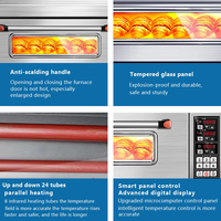 Four à gaz à double étage, 4 plateaux, grande capacité, équipement de boulangerie durable, four à convection au gaz commercial pour la cuisson du pain