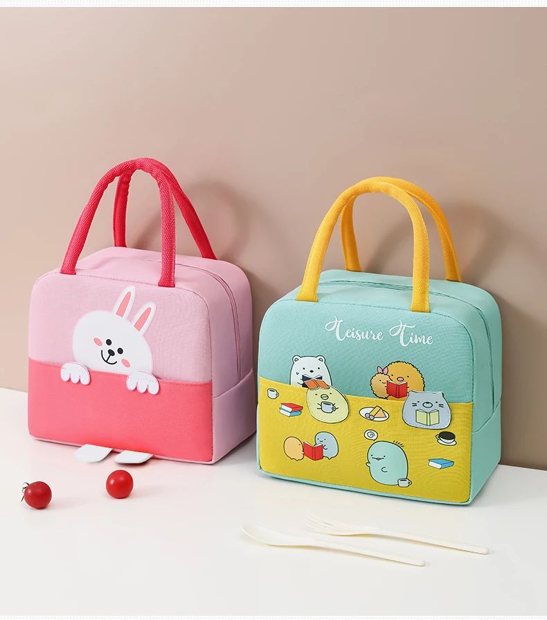 Wholesale Small Multi-Function insulated cooler bag with zipper food storage picnic hot cold thermal  Keep cold cute lunch bag