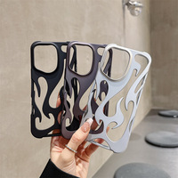 Nouvelle tendance givré creux flamme modélisation antichoc Protection étui de téléphone portable pour IPhones 15 Pro Max 16 15 14 13 12 11