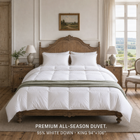 Couette d'hiver extra chaude 95% duvet d'oie, taille King, matelassée en boîte, en coton anti-duvet, épaisse, vente en gros