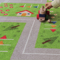 DIY Kinder-Spielmatte Nylon Bedruckter Cartoon-Stadtstraßen-Verkehrsteppich Abnehmbare Lehrreiche Puzzle-Matte für Spielzimmer Kindergarten