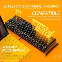 Desain khusus OEM K400, papan ketik kabel USB Gaming mekanik 87 tombol multifungsi dengan lampu LED keren pengguna Laptop
