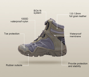 Hanagal OBM ODM, fabrication sur mesure en gros <span class=keywords><strong>de</strong></span> chaussures <span class=keywords><strong>de</strong></span> chasse imperméables à laçage rapide, bottes <span class=keywords><strong>de</strong></span> <span class=keywords><strong>randonnée</strong></span> - Product Image 2