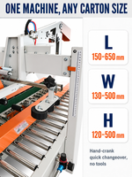 Machine de scellage de cartons entièrement automatique NY-534 avec pliage des rabats, adhésion supérieure et inférieure, pour ligne d'emballage alimentaire