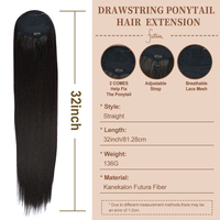 Queues de cheval en fibres Futura lisses et soyeuses en stock, sans nœuds ni perte de cheveux, faciles à démêler, couleur naturelle, résistantes à la chaleur