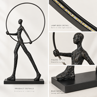 Lampadaire LED Sculpture Abstraite, Lampe sur Pied d'Art Moderne en Fer et Résine, Luminaire Décoratif pour Hall d'Hôtel, Projet d'Exemple