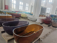 Baignoire Moderne en Résine Transparente Écologique, Design Autoportant, 40 Jets de Massage Combinés (Hydromassage à Air), 20 Gallons, Idéale Hôtels et Appartements