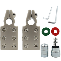 Penjepit Terminal Baterai 6-Pole 6-Way 1/0 AWG (Sepasang) untuk Tiang Baterai Asam Timbal Mobil Positif/Negatif (+/-) dengan Ujung Runcing